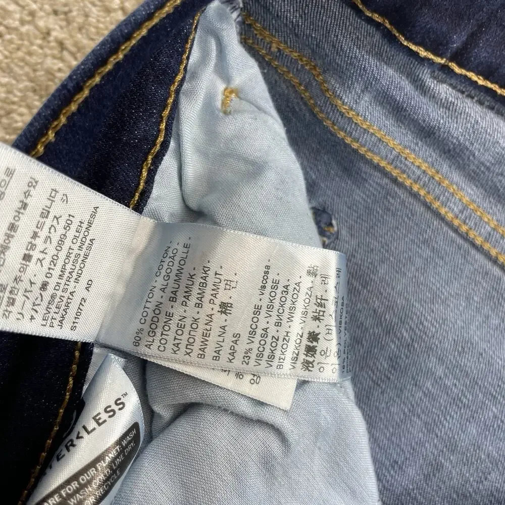 Levis Classic Bootcut Women Jeans Size 16W Blue Dark Wash 30